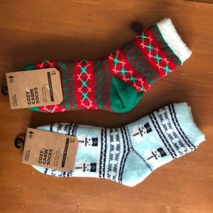 Cozy cabin  socks infused with aloe